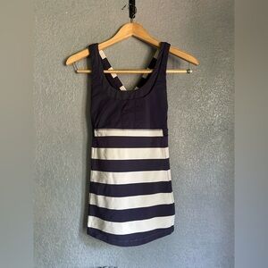 lululemon athletica Navy and White Striped Tank Top